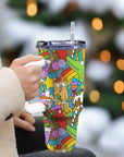 1.2 litre Stainless Steel Travel Coffee Cup Tumbler – Christmas Edition - Green Cheeks - Travel Mug