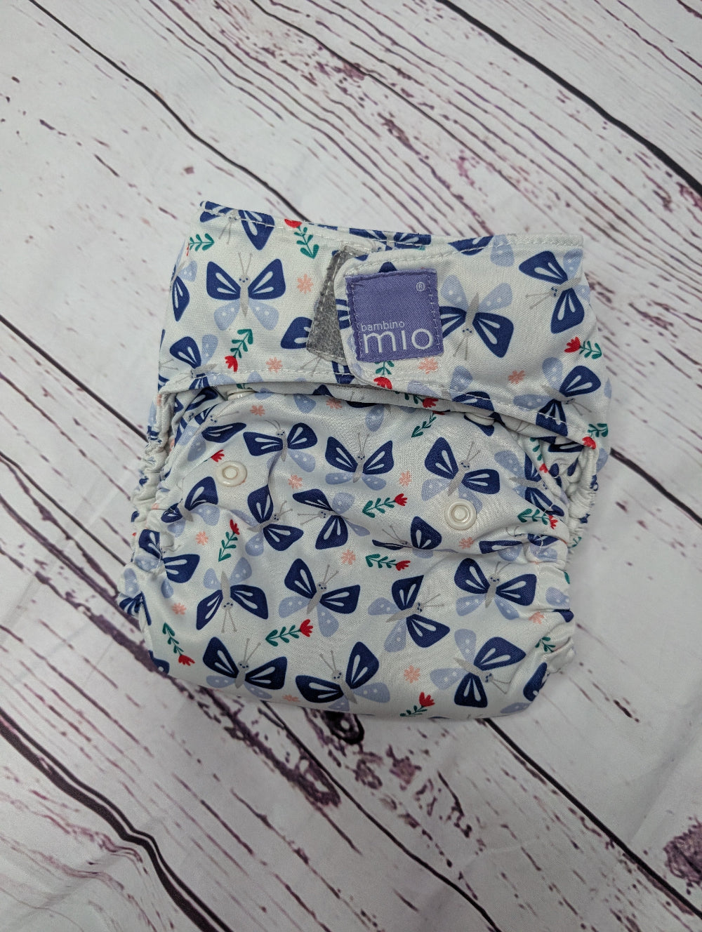 Pre-Loved Bambino Mio Cloth Nappies Blue Butterfly