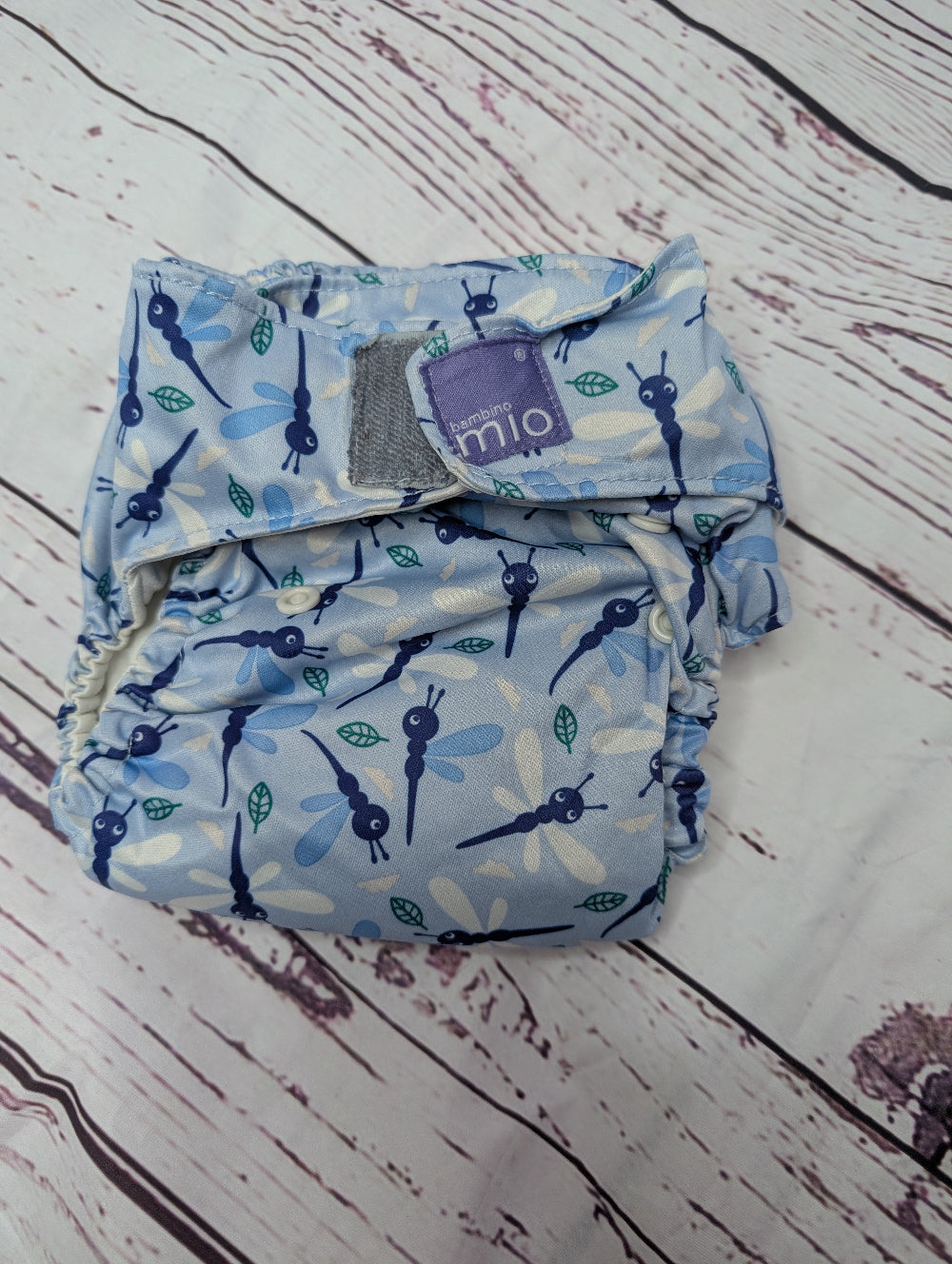 Pre-Loved Bambino Mio Cloth Nappies Blue Dragonfly