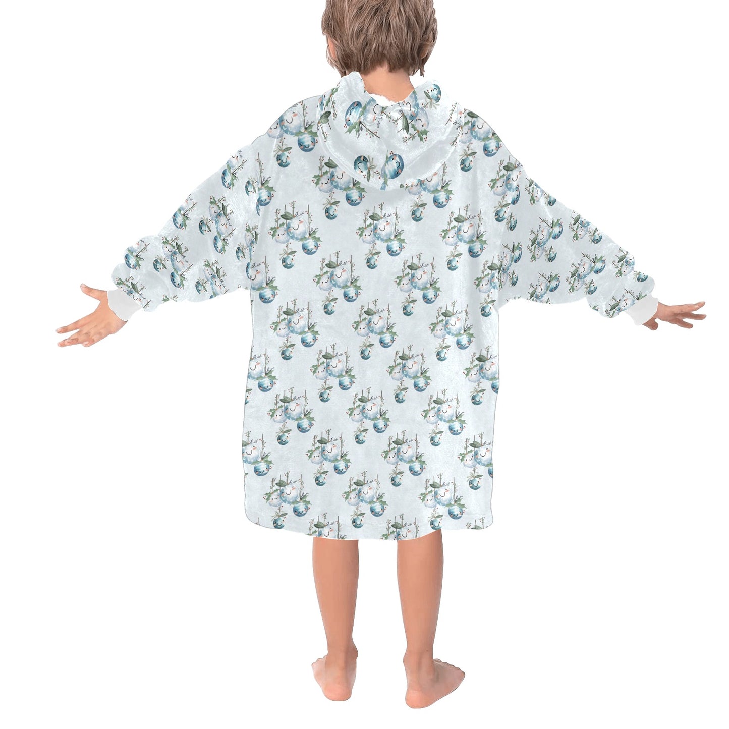 Christmas Oodie Fleece Hooded Blanket
