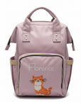 Personalised Changing Bag with Cat in Lilac