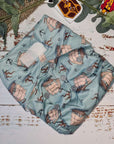 A snapshot of cloth diapers with hemp boosters, an environmentally conscious diapering solution, in a blue pirate print