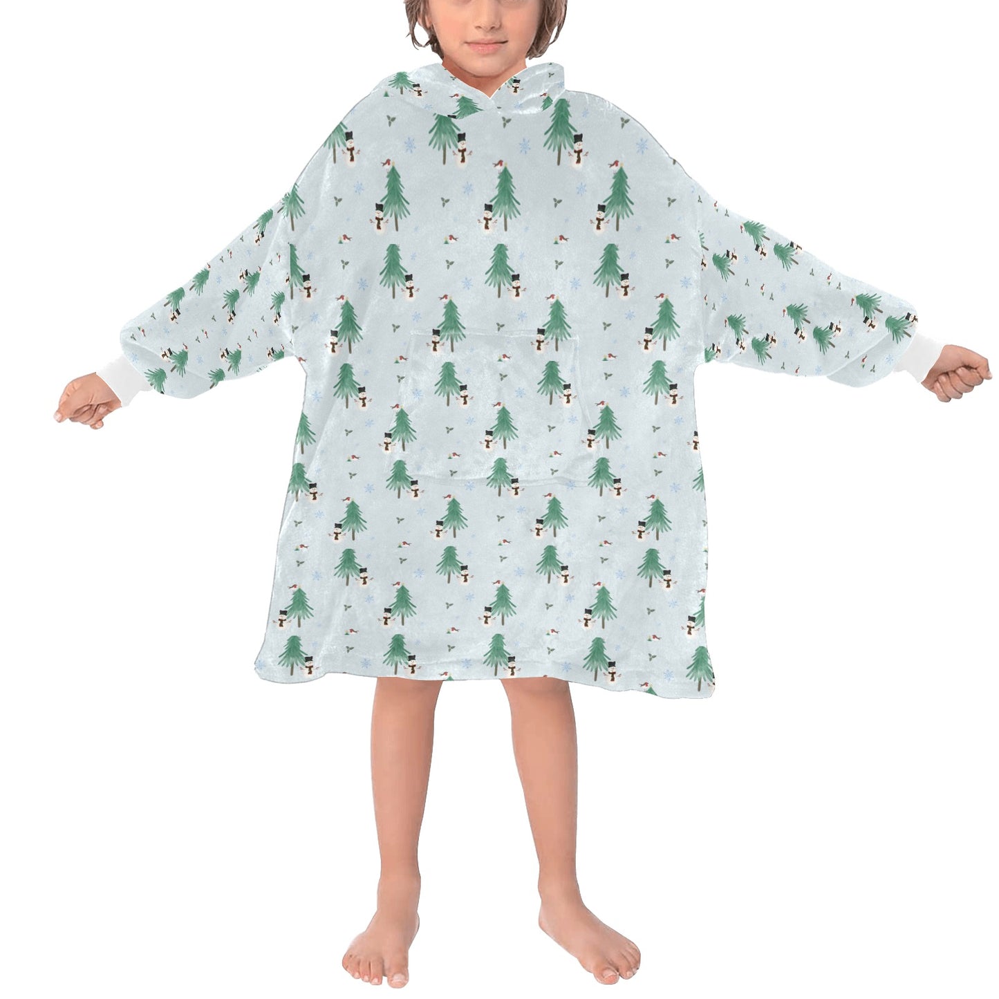 Snowman Fleece Cosy Hooded Blanket