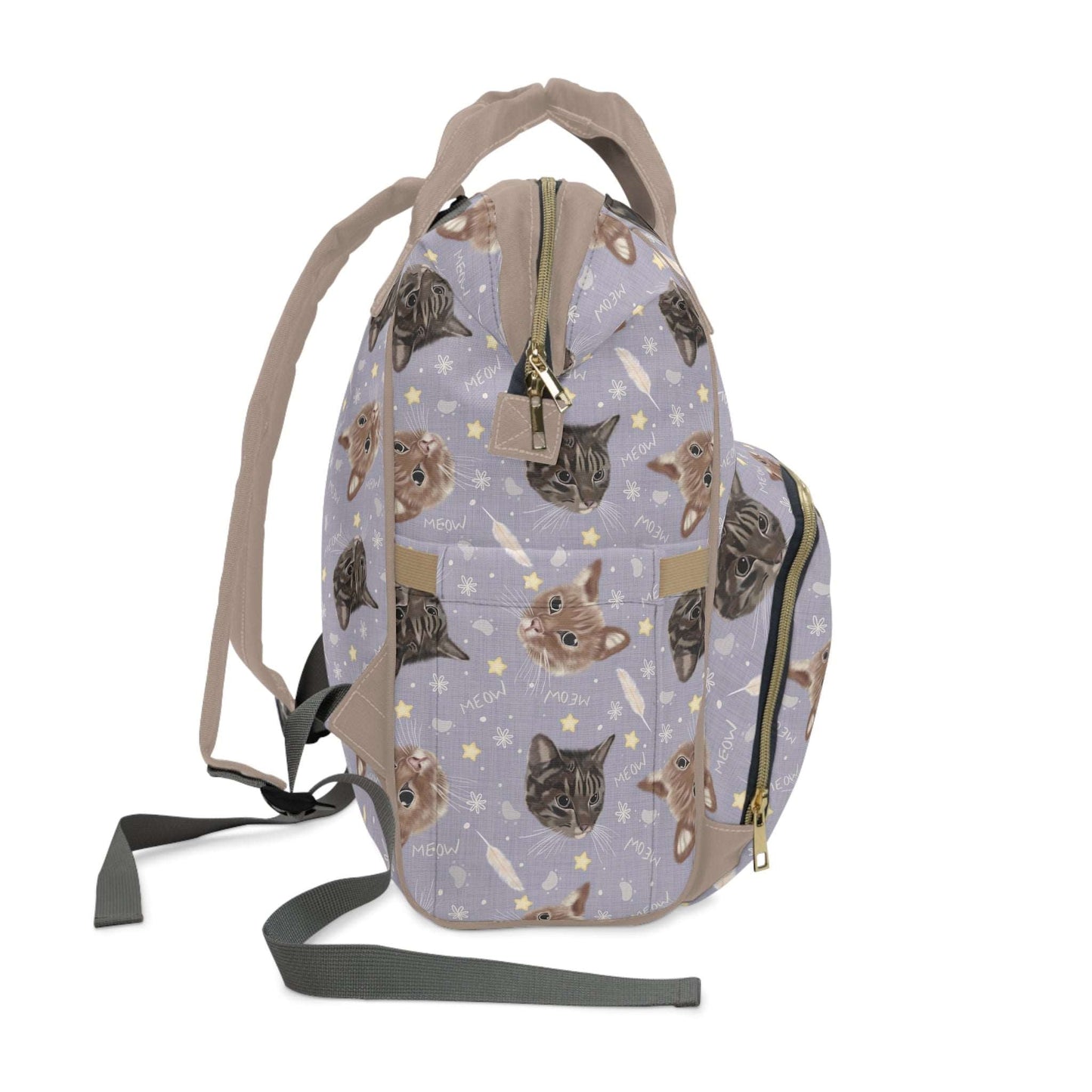 Cats & Kittens Baby Nappy Changing Bag - Green Cheeks - Diaper Bag
