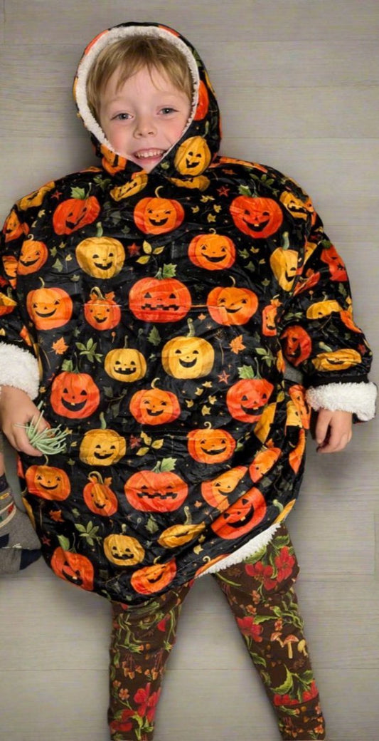 Jack'O'Pumpkin - Hooded Blanket - Green Cheeks - Blanket
