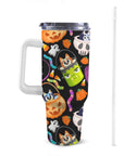 Large Stainless Steel Insulated Travel Flask with Handle β Spooky Edition - Green Cheeks - Travel Mug
