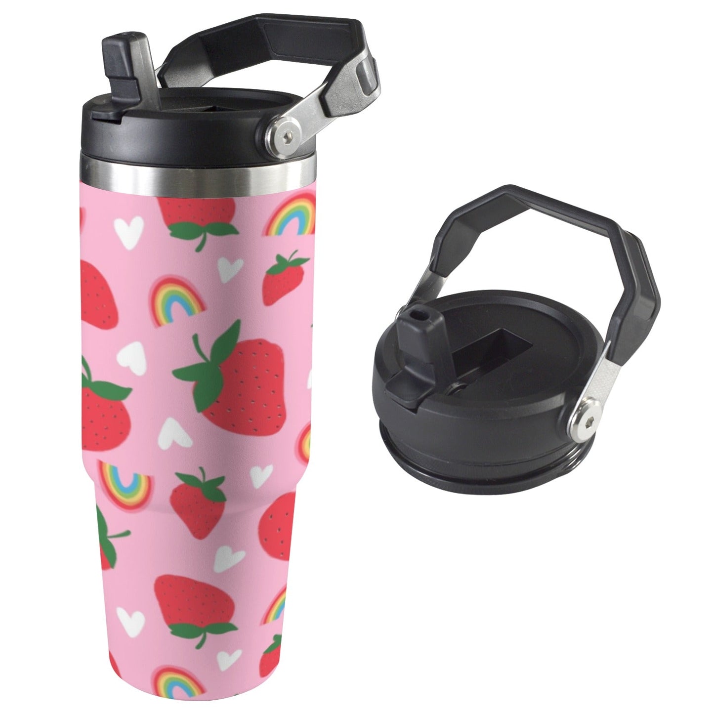 Large Stainless Steel Reusable 900ml Water Bottle - Green Cheeks - Water Bottle