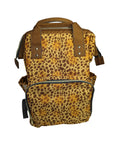 Leopard Print Baby Changing Bag, Backpack - Growing Wild - Green Cheeks - Diaper Bag