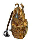 Leopard Print Baby Changing Bag, Backpack - Growing Wild - Green Cheeks - Diaper Bag