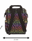 Leopard Print Multi - Function Baby Changing Backpack Bag - Rainbow Roar - Green Cheeks - Diaper Bag