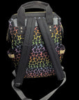 Leopard Print Multi - Function Baby Changing Backpack Bag - Rainbow Roar - Green Cheeks - Diaper Bag
