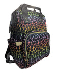 Leopard Print Multi - Function Baby Changing Backpack Bag - Rainbow Roar - Green Cheeks - Diaper Bag
