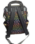 Leopard Print Multi - Function Baby Changing Backpack Bag - Rainbow Roar - Green Cheeks - Diaper Bag