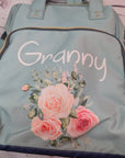 Personalised & Customised - Backpack Baby Changing Bag - Green Cheeks - Diaper Backpack (1688)