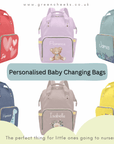 Personalised & Customised - Backpack Baby Changing Bag - Green Cheeks - Diaper Backpack (1688)