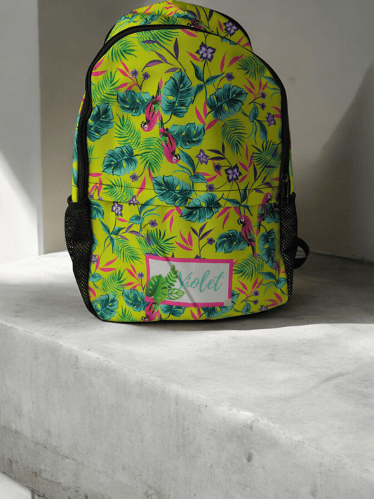 Personalised School Bag - Custom Design with Unique Patterns - Green Cheeks - School Bag