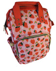 Pink Baby Changing Backpack Bag - Strawberry Fields - Green Cheeks - Diaper Bag