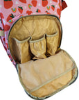 Pink Baby Changing Backpack Bag - Strawberry Fields - Green Cheeks - Diaper Bag