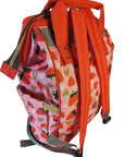 Pink Baby Changing Backpack Bag - Strawberry Fields - Green Cheeks - Diaper Bag