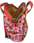 Pink Baby Changing Backpack Bag - Strawberry Fields - Green Cheeks - Diaper Bag