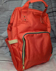 Poppy Red Baby Changing Bag - Backpack Nappy Bag - Green Cheeks - Diaper Backpack (1688)