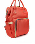 Poppy Red Baby Changing Bag - Backpack Nappy Bag - Green Cheeks - Diaper Backpack (1688)