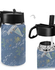 Stainless Steel Insulated Kids’ Water Bottle with Handle and Straw - Green Cheeks - Water Bottle