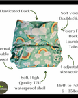 The Cloth Nappy Wrap - Our Unpocket® Reusable Nappy Cover - Green Cheeks - cloth nappy