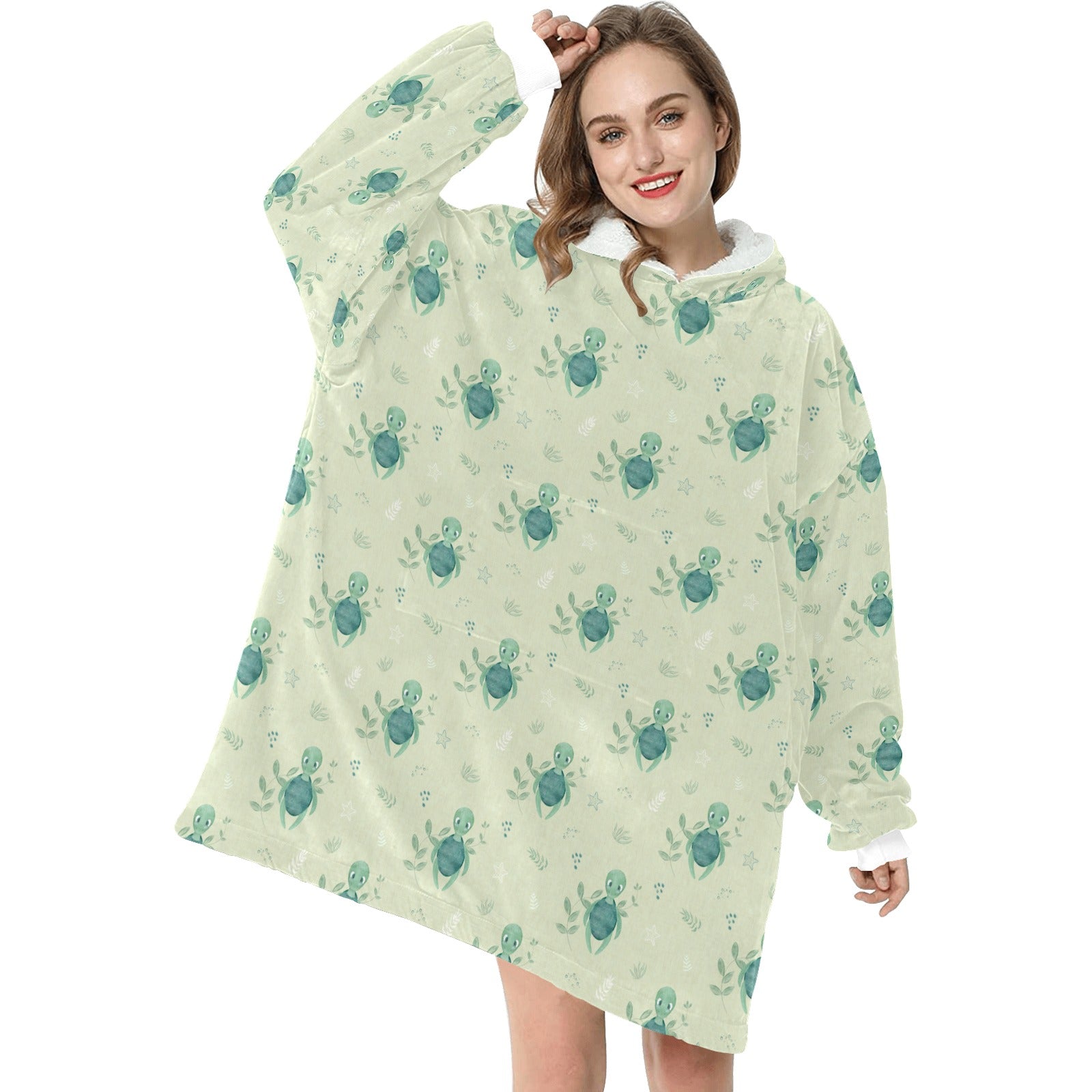 Turtle Recall - Hooded Blanket - Green Cheeks - Blanket