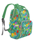 🌸 Wildflower Wonderland – Whimsical Floral Baby Changing Backpack | Nappy Bag - Green Cheeks - Diaper Backpack (1688)