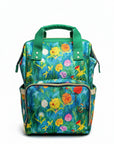 🌸 Wildflower Wonderland – Whimsical Floral Baby Changing Backpack | Nappy Bag - Green Cheeks - Diaper Backpack (1688)