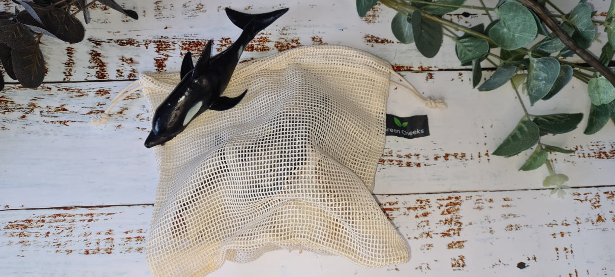 Green Cheeks Organic Cotton Mesh Wash Bag