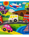Chunky Wooden Transport Puzzle Toy by Tooky Toy - Green Cheeks - Baby Toys & Activity Equipment