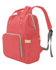 Poppy Red Baby Changing Bag - Backpack Nappy Bag - Green Cheeks - Diaper Backpack (1688)