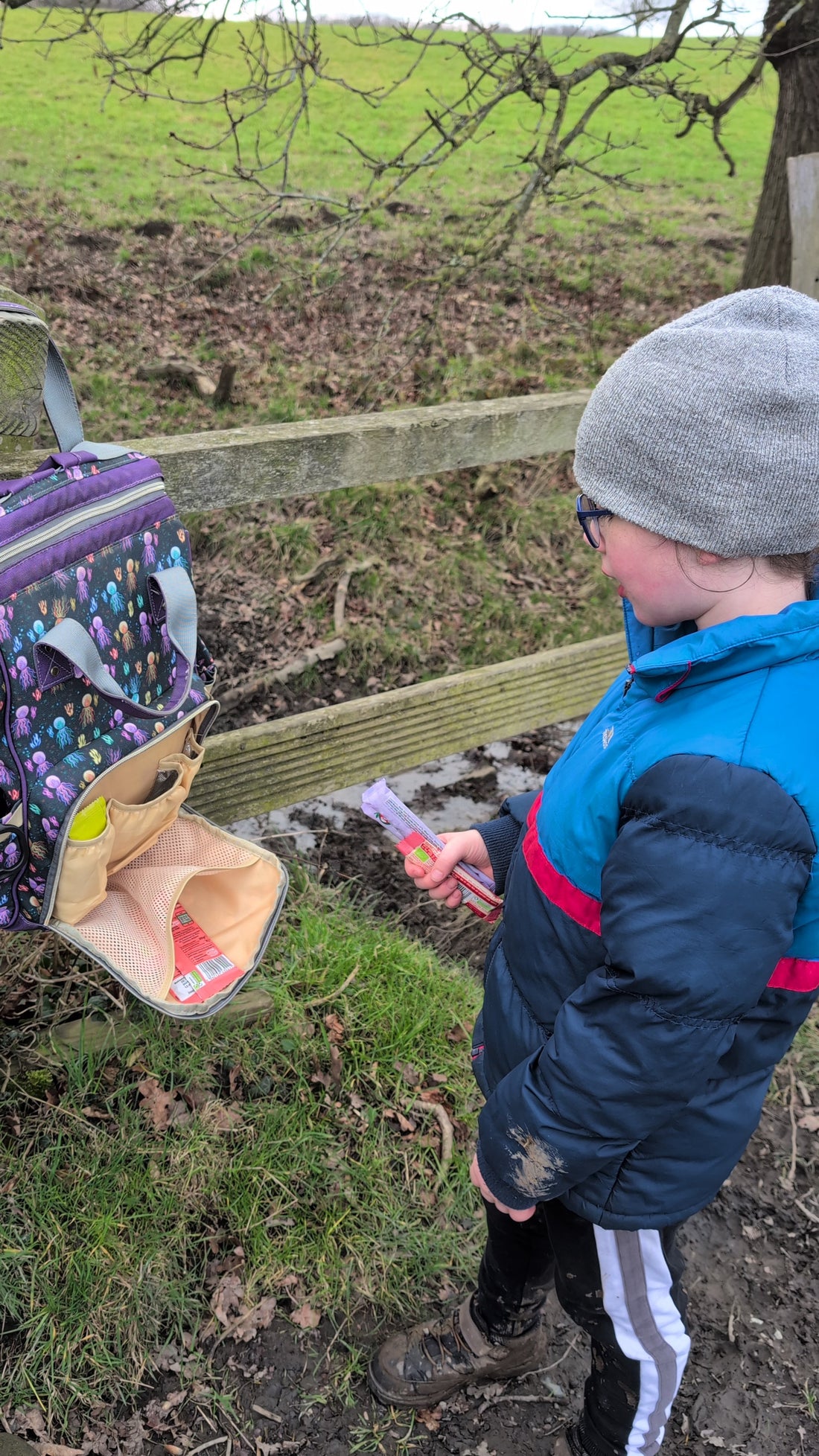 Green Cheeks Nappy Rucksack Snack Pocket