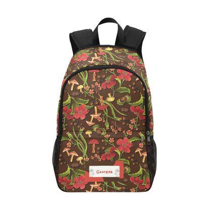 Personalised School Bag with Unique Patterns - Mushrooms Forage 