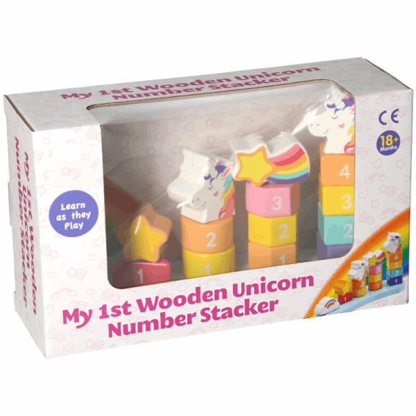 Classic My 1st Wooden Unicorn Number Stacker