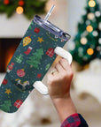 1.2 litre Stainless Steel Travel Coffee Cup Tumbler – Christmas Edition - Green Cheeks - Travel Mug