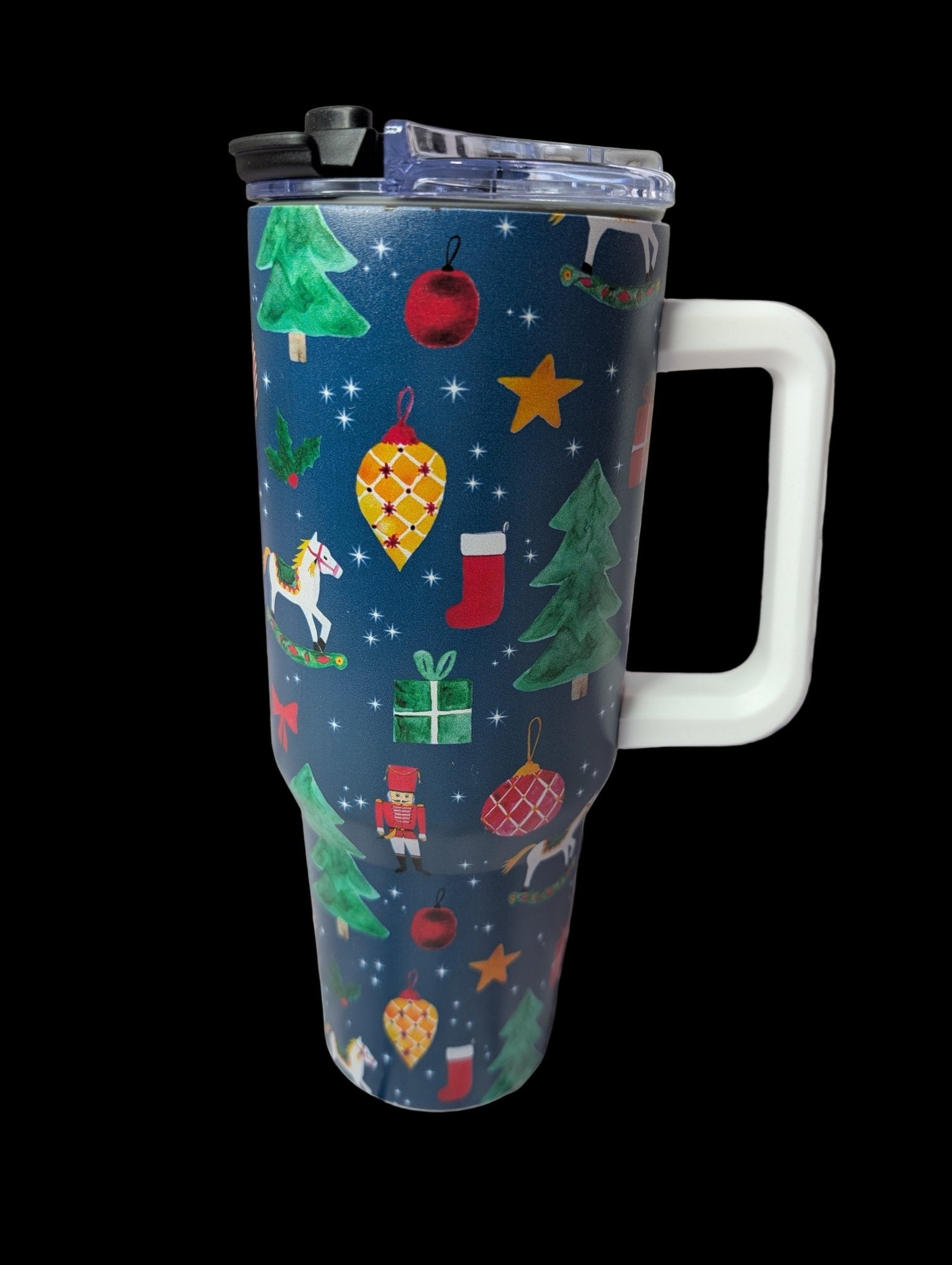 1.2L Insulated Stainless Steel Water Bottle with Handle – Christmas Edition - Green Cheeks - Travel Mug
