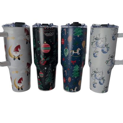 1.2L Insulated Stainless Steel Water Bottle with Handle – Christmas Edition - Green Cheeks - Travel Mug