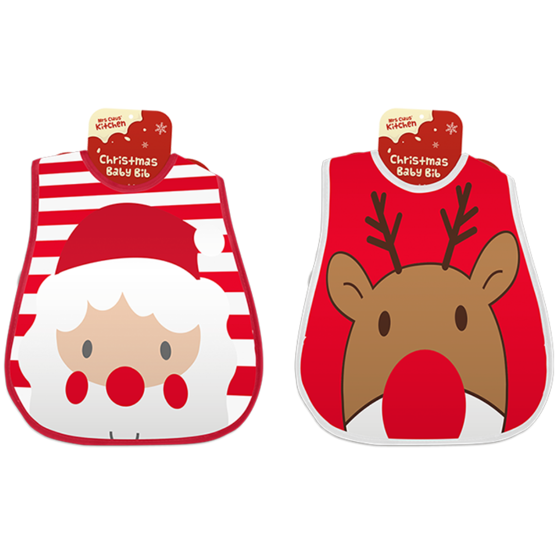 Baby Christmas Bib - Santa or Reindeer