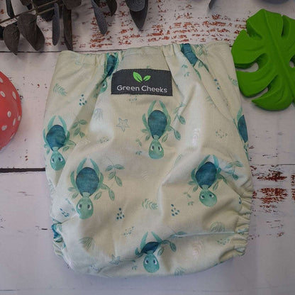 Turtle Recall Green Cheeks Cloth Nappy