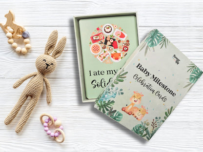 40 Baby Milestone Cards - First Year Memories - Pregnancy Gifts for Mum - New Baby Gift - Unisex Milestone Baby Cards - Baby Shower Gifts - Green Cheeks - Baby Shower Gift