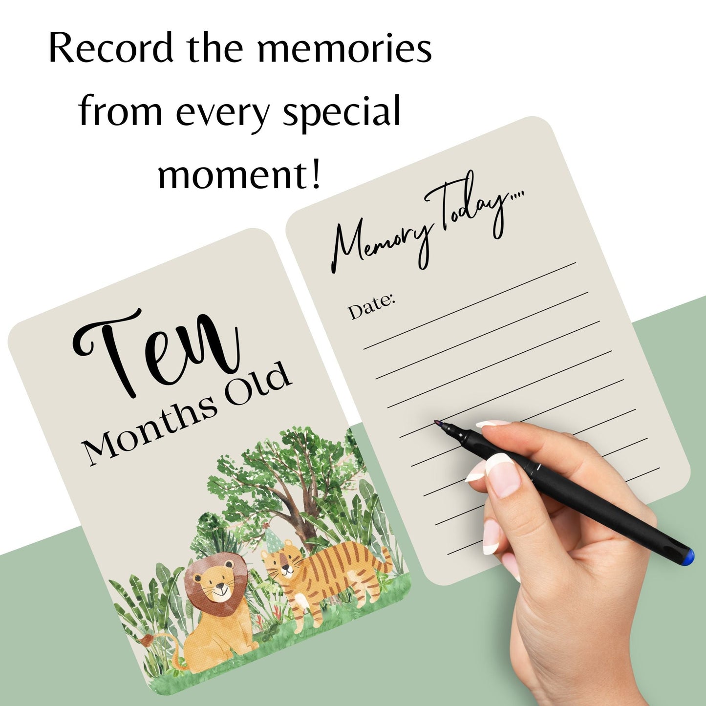 40 Baby Milestone Cards - First Year Memories - Pregnancy Gifts for Mum - New Baby Gift - Unisex Milestone Baby Cards - Baby Shower Gifts - Green Cheeks - Baby Shower Gift