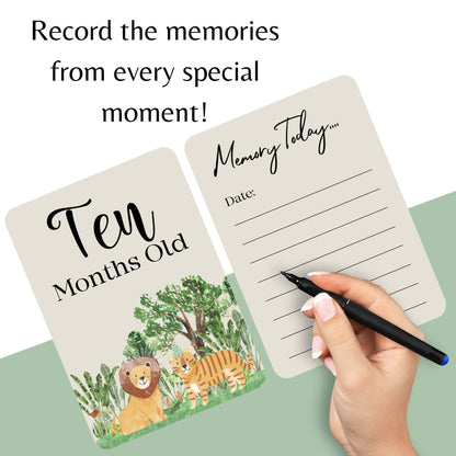40 Baby Milestone Cards - First Year Memories - Pregnancy Gifts for Mum - New Baby Gift - Unisex Milestone Baby Cards - Baby Shower Gifts - Green Cheeks - Baby Shower Gift