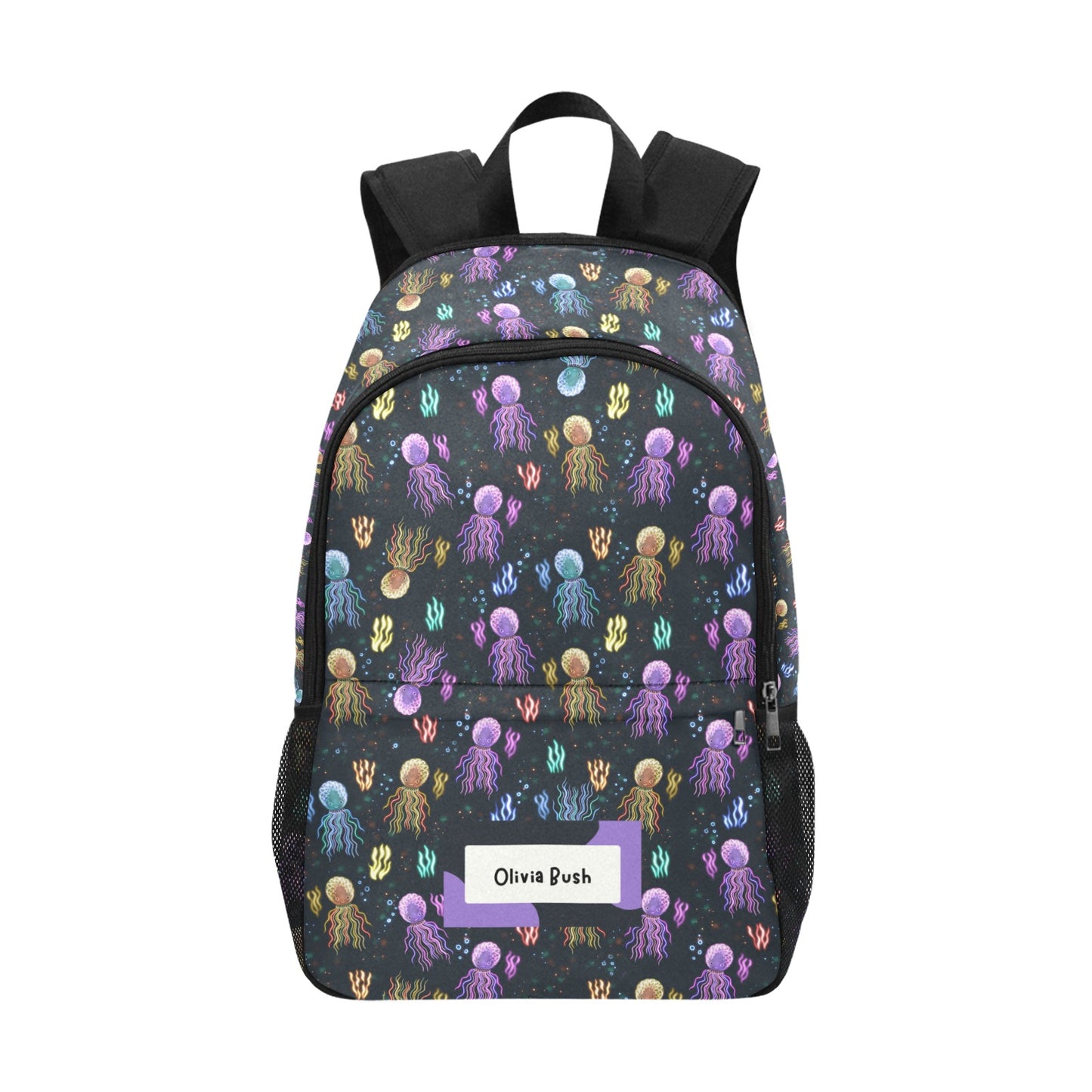 Personalised School Bag with Unique Patterns - Under the Sea Squid