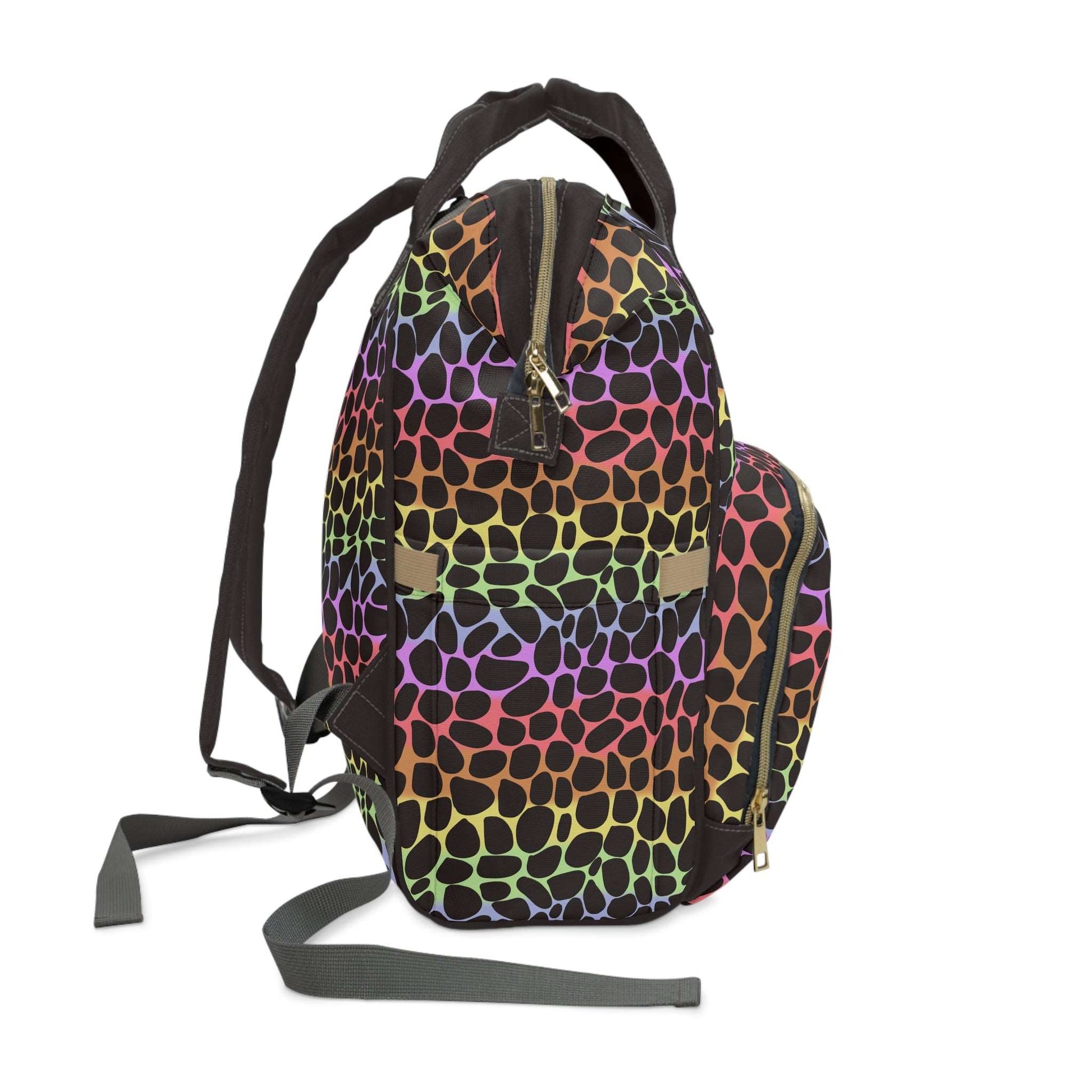 Rainbow Animal Print Baby Changing Bag Rucksack