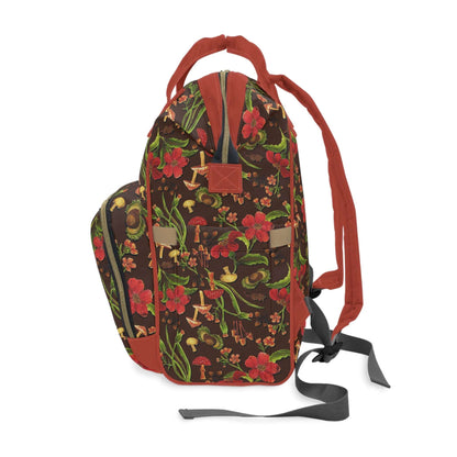 Mushroom Undergrowth Brown Baby Changing Backpack Bag