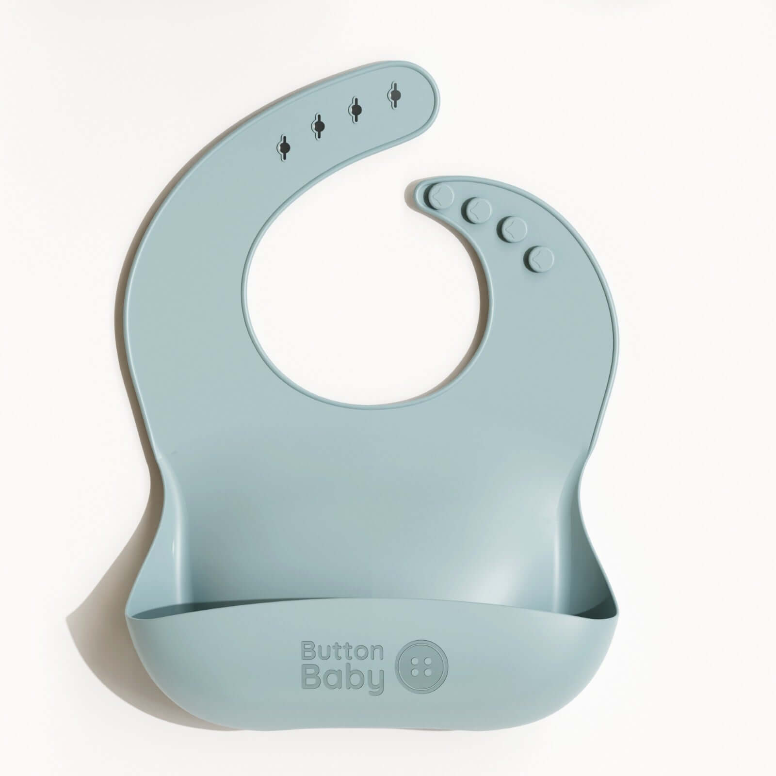 7 - Piece Silicone Baby Weaning Set – BPA - Free | Bowl, Plate, Cup, Cutlery & Bib. - Dusty Blue - Green Cheeks - Weaning Set