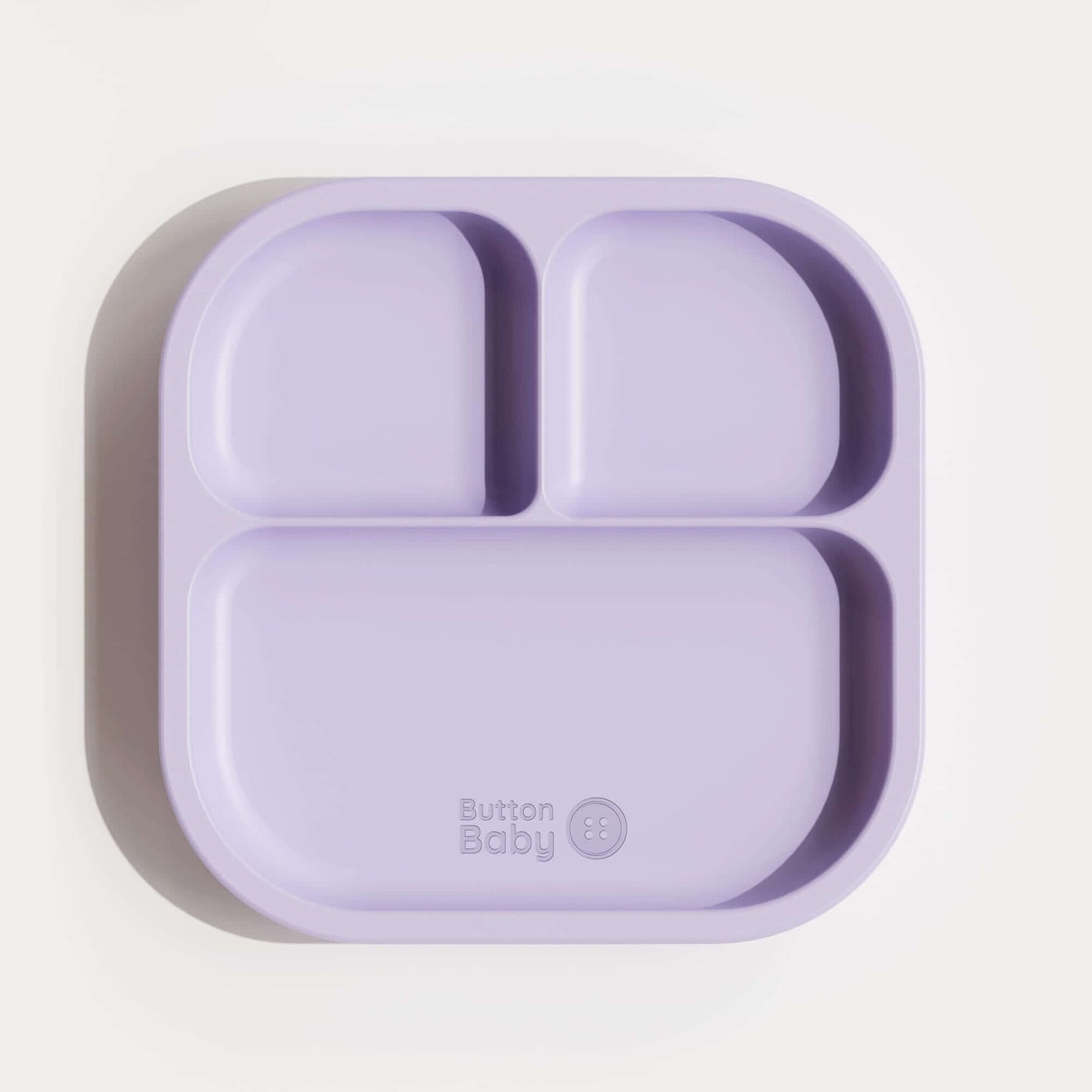 7 - Piece Silicone Baby Weaning Set – BPA - Free | Bowl, Plate, Cup, Cutlery & Bib - Lilac - Green Cheeks - 
